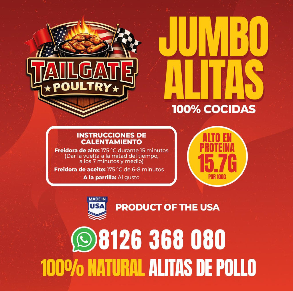 Alitas Jumbo Importadas — 100% Cocidas
